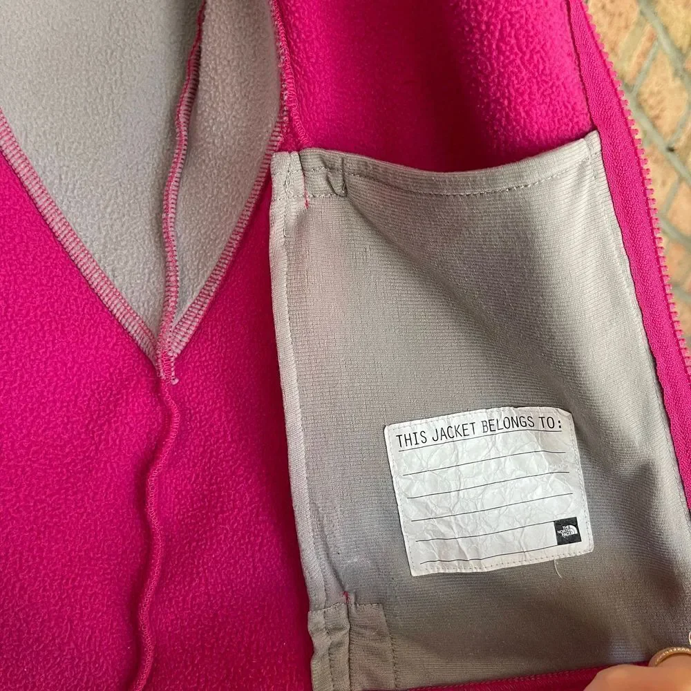 The North Face girls pink and gray fleece jacket size large